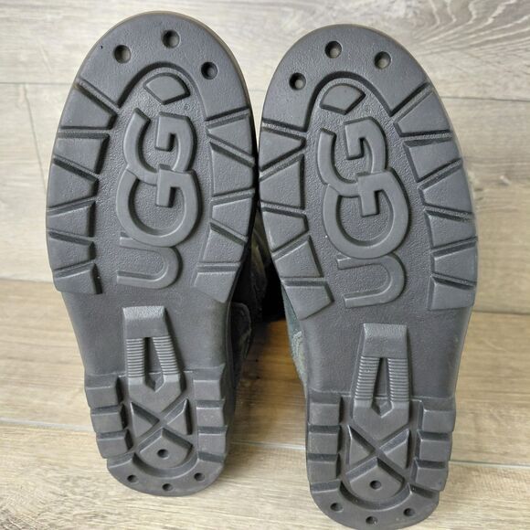 UGG Boots Ultra Tall Tasman Braid Womens 7 Black Sheepskin Wool Shearling 5245 - Picture 14 of 16